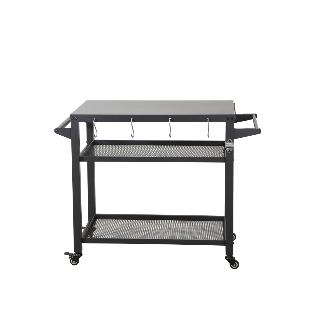 3-Shelf Outdoor Grill Table, Grill Cart with Wheels, Outdoor Pizza Oven Table and Food Prep Table, Blackstone Table with Propane Tank Hook, Grill Stand for Blackstone Griddle for Outside BBQ