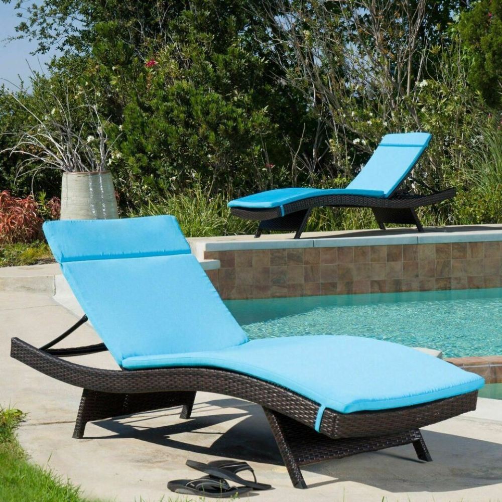 52005.00CUSH-BLU (2PCS) SALEM Outdoor Chaise Lounge Cushion (Without Chaise Lounge)