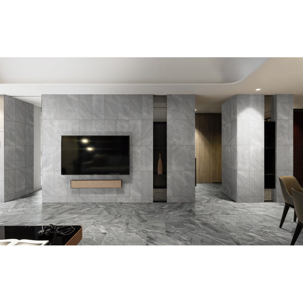 12*24 Carrara Marble, Gray marble, natural marble, for wall, OL textured finished, 3D fluted marble, natural stone, genuine marble, real marble, 1 box 4 pcs