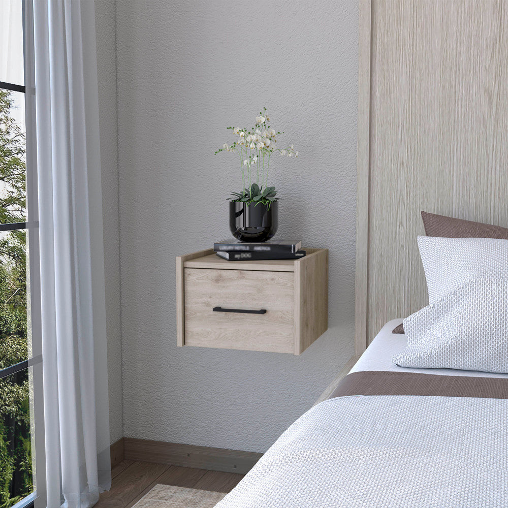 Black Wall-Mounted Floating Nightstand