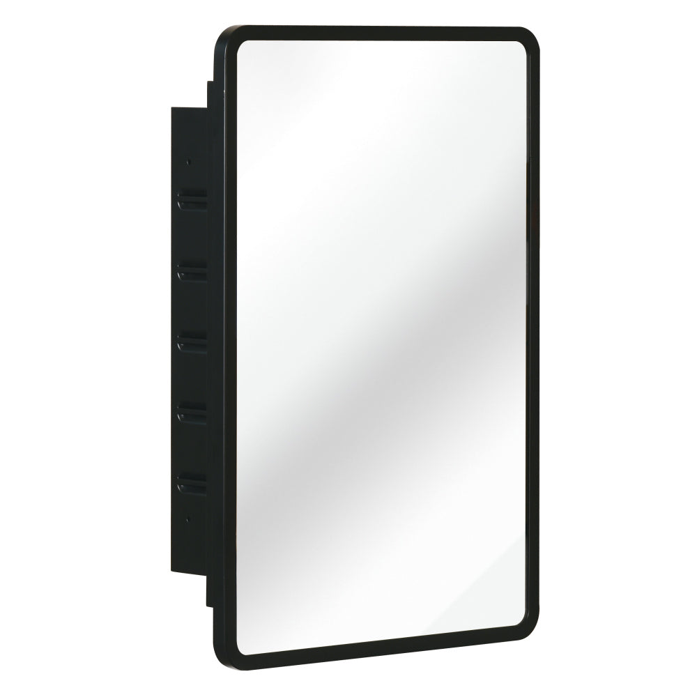 Black 16x24 inch Metal Framed Wall mount or Recessed Mirror Cabinet