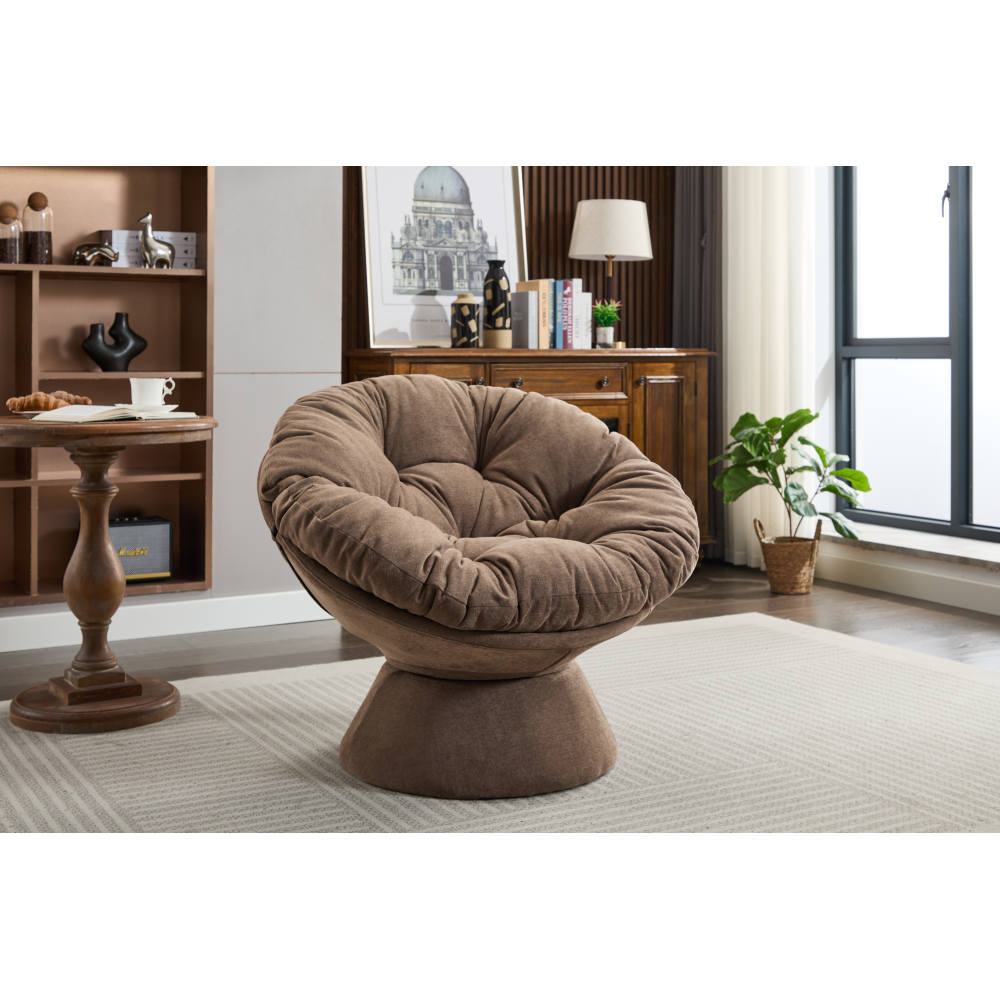 Oversized Swivel Accent Chair, 360 Swivel Barrel Chair, Papasan Chair for Living Room Bedroom