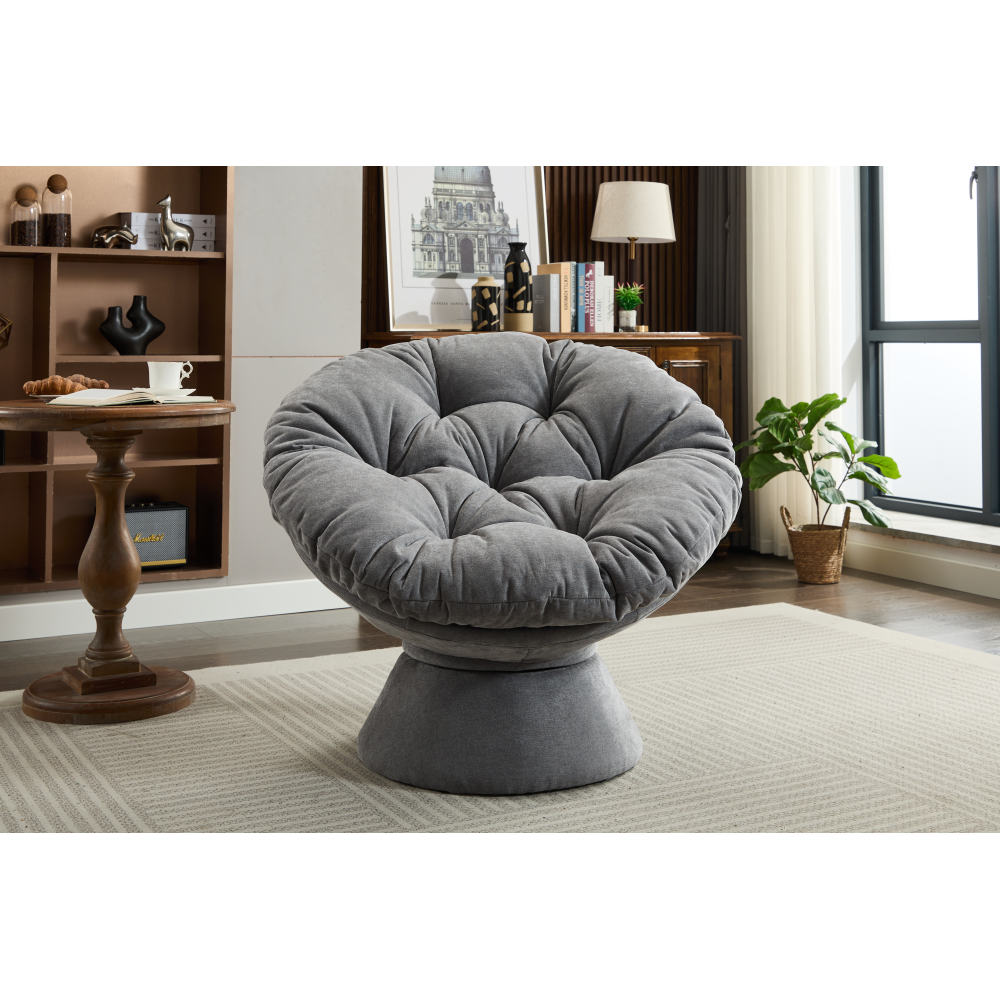 Oversized Swivel Accent Chair, 360 Swivel Barrel Chair, Papasan Chair for Living Room Bedroom