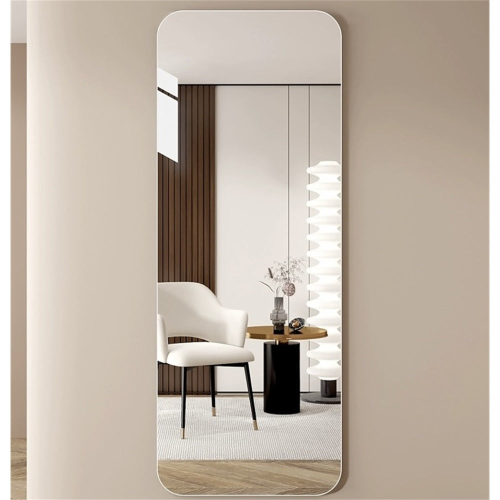 56"x 15" inch Full Body round corner mirror for Living Room Bedroom Cloakroom Wall hanging with hanging hole High quality 5mm silver mirror Explosion-proof glass