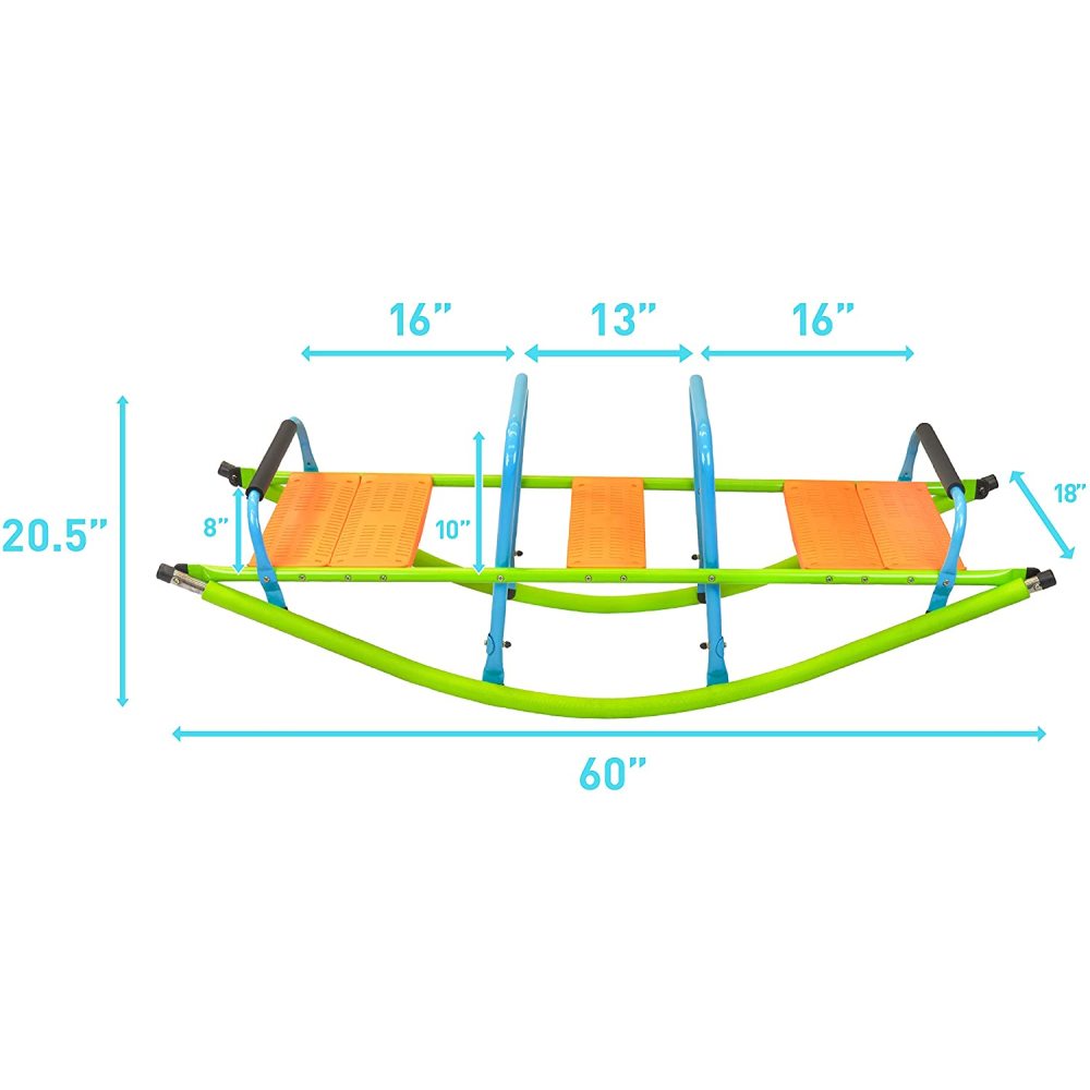 XSS008 high quality kids seesaw plastic seat playground equipment cute baby plastic rocker outdoor children blue and green steel tube for kids age 3+
