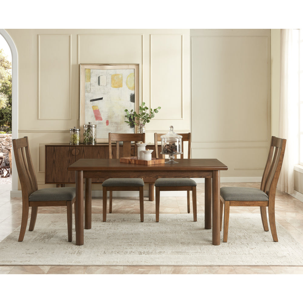 60" Rectangular Dining Table for 6 Person, Retro Kitchen Table, Wooden Dinner Room Table with Solid Wood Legs for Home Kitchen Restaurant Living Room, Ultra Easy to Assemble