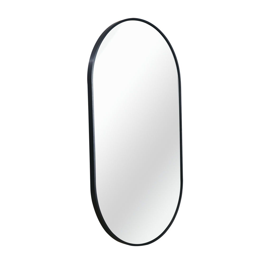 Black 20 x 28 Inch Metal Oval Mirror
