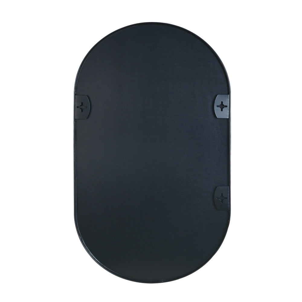 Black 20 x 28 Inch Metal Oval Mirror