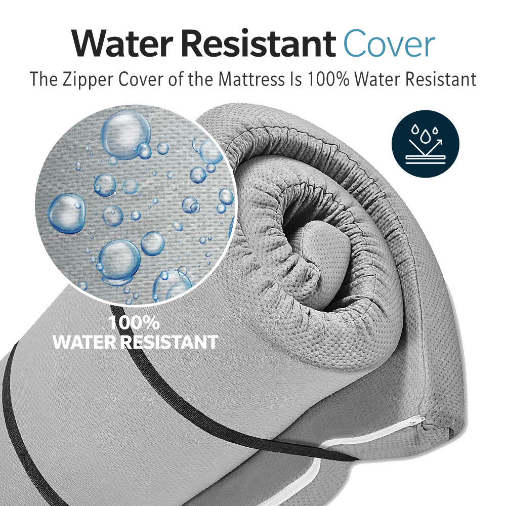 Memory Foam Camping Mattress - 75"x38"x3" Perfect for Outdoor Activities, RVs, Guest Rooms, and Dorms; Foldable, Portable, with Water-Resistant Zipper Cover, CertiPUR-US Certified