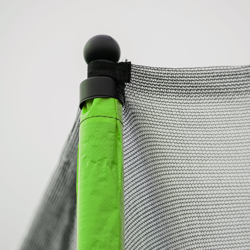 15FT Trampoline with Basketball Hoop Inflator and Ladder, 6pcs safety new pole Sleeves- Green