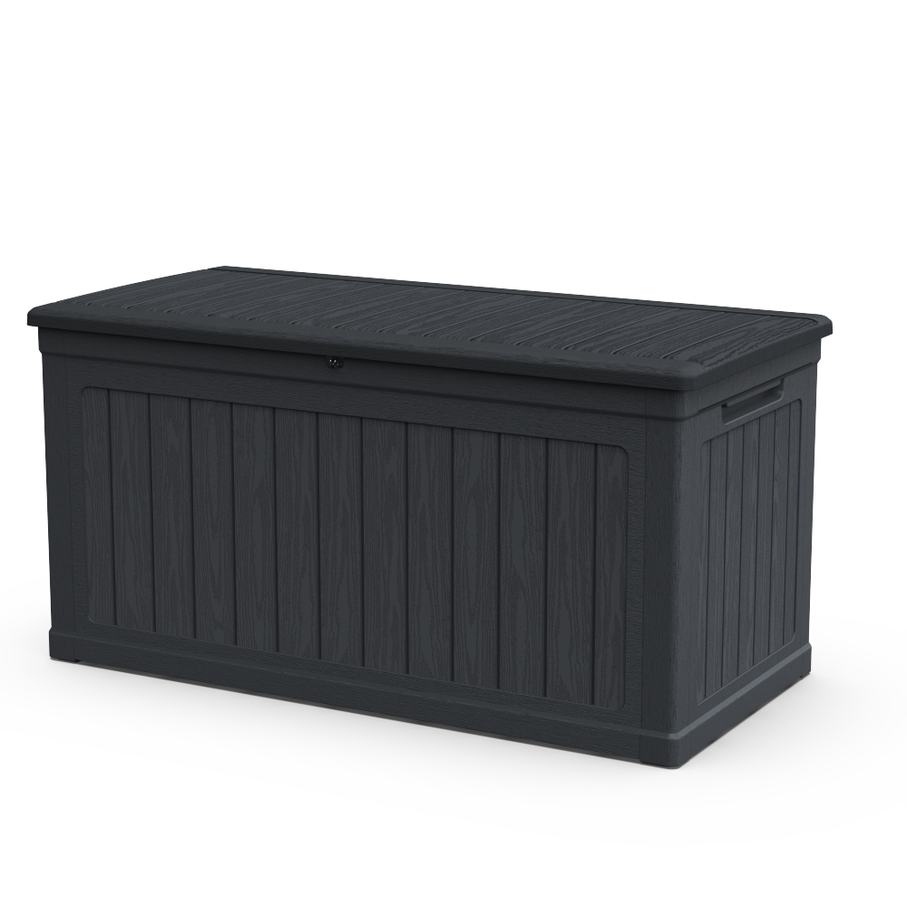 230 Gallon Large Outdoor Storage XXL Deck Box for Patio Furniture, Outdoor Cushions, Garden Tools and Sports/Pools Equipment, Waterproof Resin, Lockable, Black