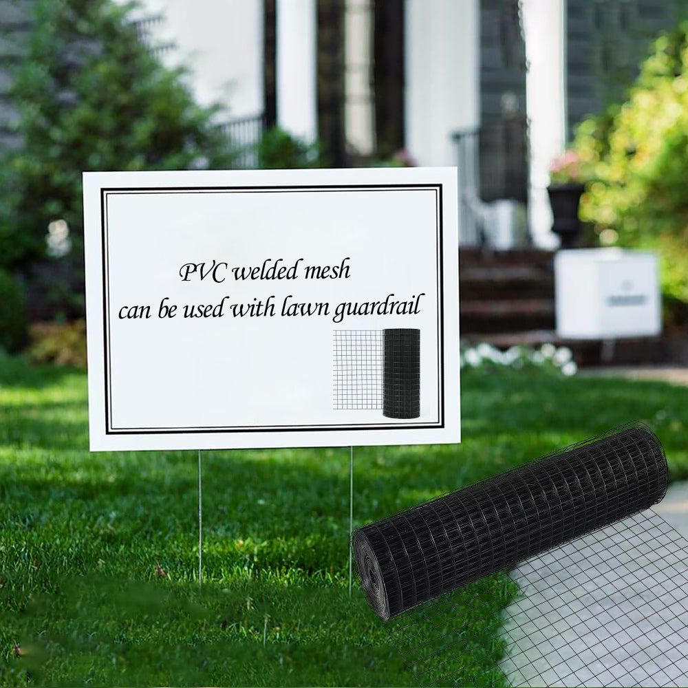 24 inch×100 ft Black Vinyl Coated Hardware Cloth, 21 Gauge 1/4 inch Black PVC Hardware Cloth, Black Welded Wire Fence Supports Poultry-Netting Cage-Home Improvement and Chicken Coop