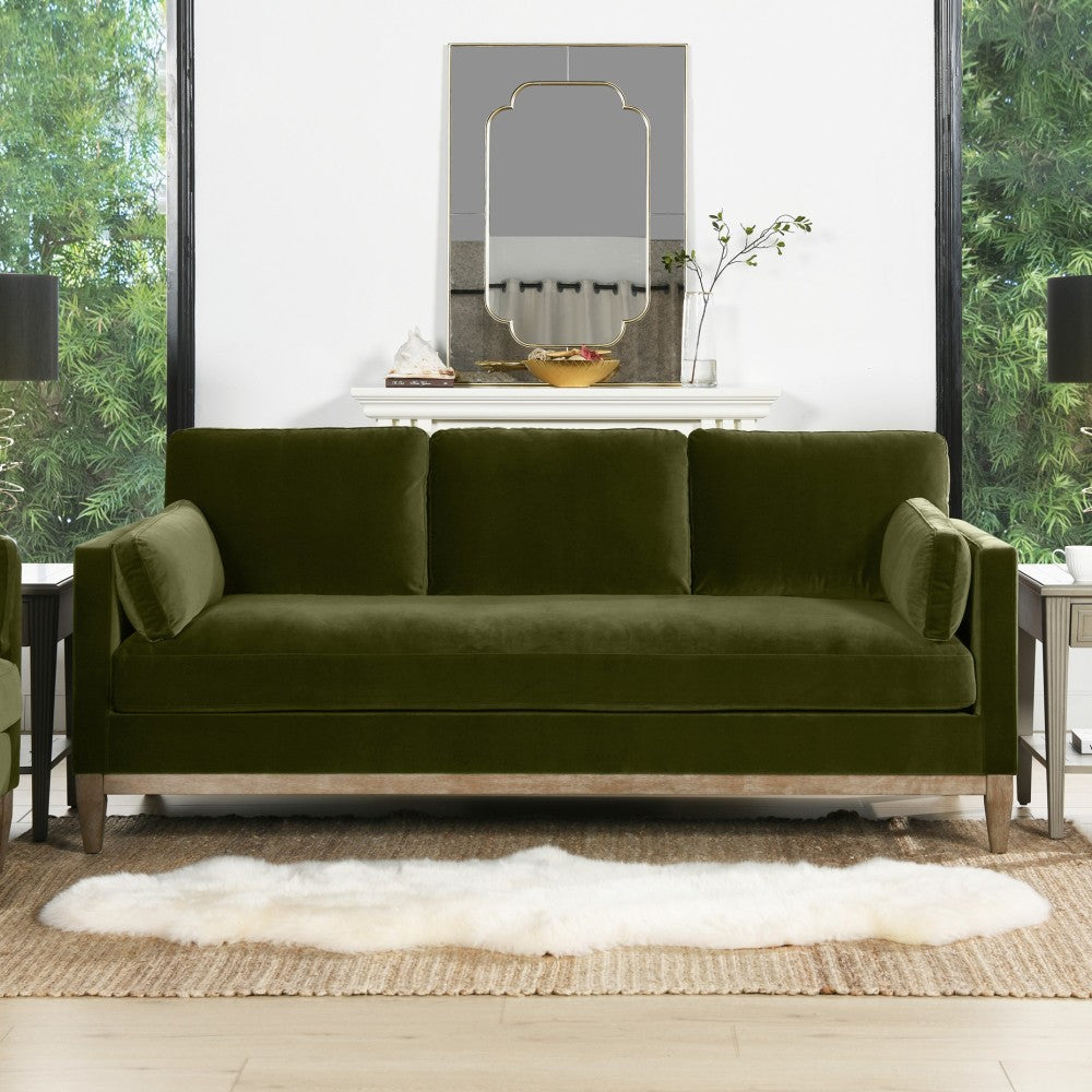 Knox 89" Modern Farmhouse Reversible Chaise Sectional Sofa, French Beige Performance Velvet