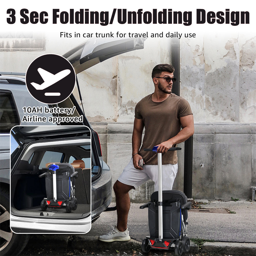 MOBIFREE Powered Lightweight Manual Folding Mobility Scooter M2020 for Adults and Seniors.