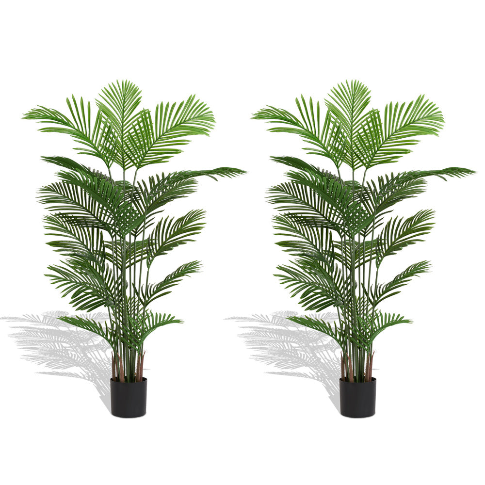 Artificial Areca Palm Plant, 180cm Tall Faux Tropical Tree in Pot for Indoor Outdoor Home, Office, or Garden Modern Decoration, 2pcs/set