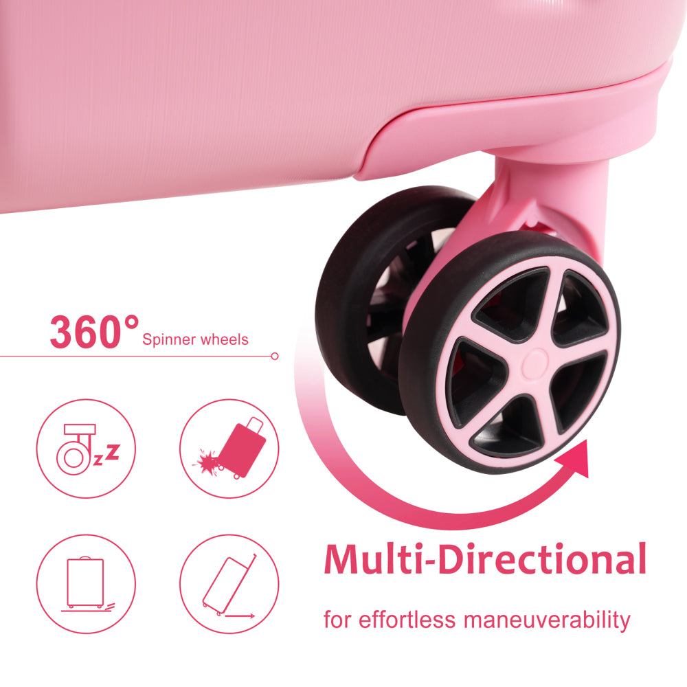 Hardshell Luggage, Lightweight Durable ABS Suitcases with Double Wheels, Expandable 28-inch Checked Luggage 28" (Pink)