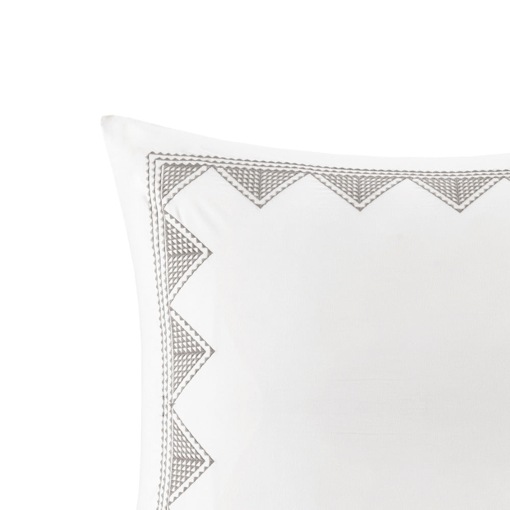 Cotton Embroidered Euro Sham White Euro Sham