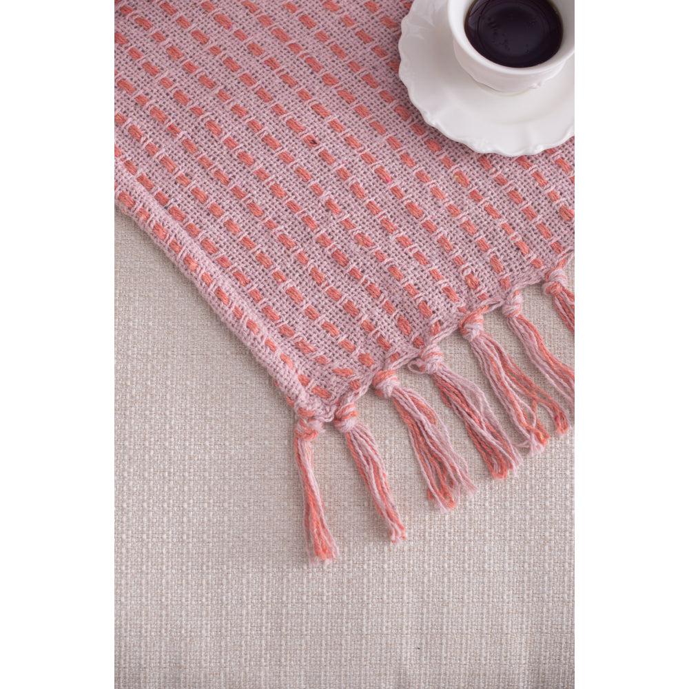 50x60" Decorative Pink Cotton Throw Blanket with Tassels, 2 Pack