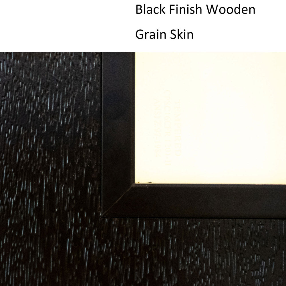 36 x 80 Fiberglass Entry Door with Brickmould, Frosted Glass, Black Finishe Knock-Down Fiberglass Door - Contemporary Style for Home's Front Entrance, Left Hand Inswing with White Vinyl Frame