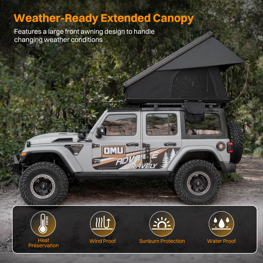 Roof Top Tent Hardshell Rooftop Tent For Van Jeep SUV Truck Car Overland Tent Camping for 2-3 Person( With Ladder)