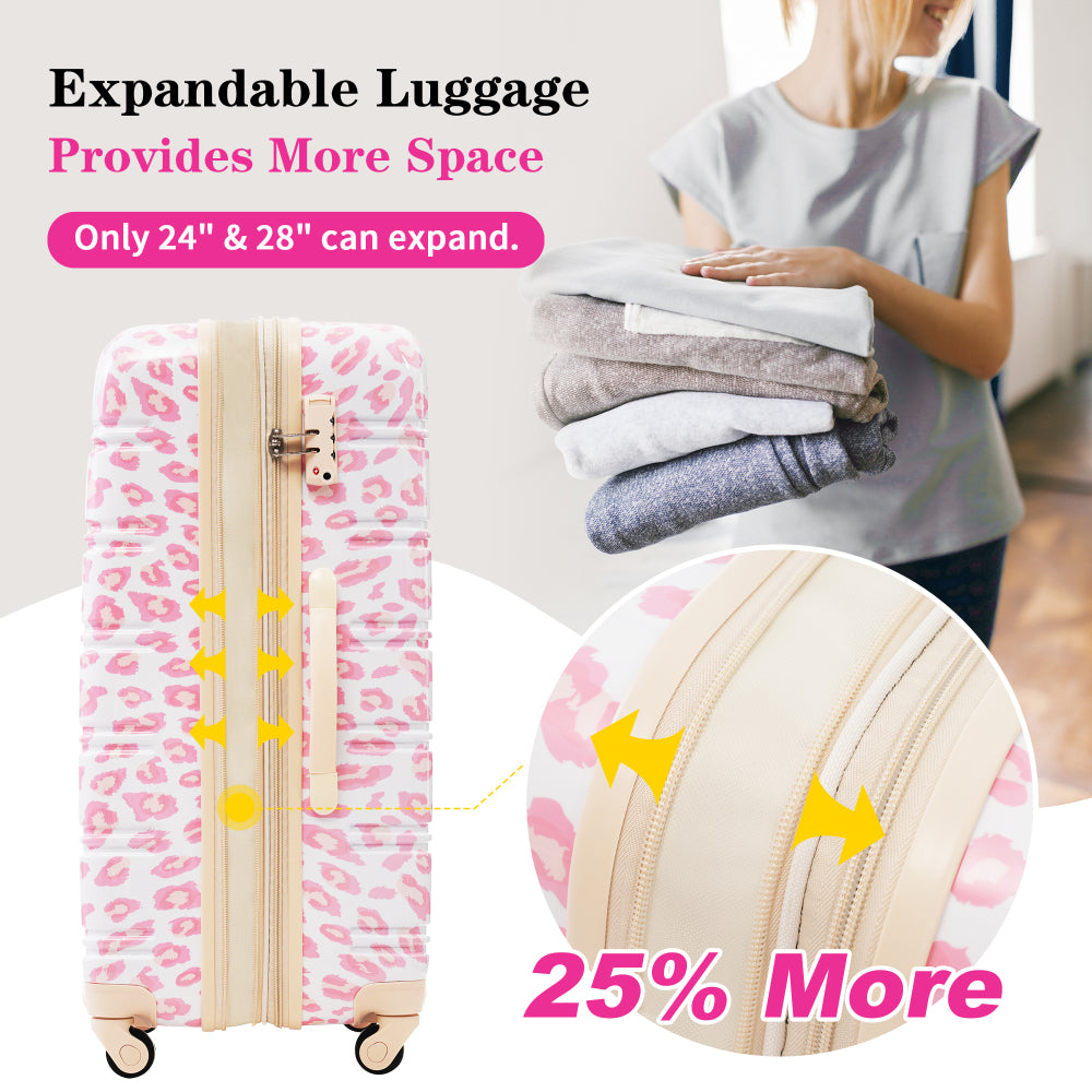 Hardshell Luggage Sets 3 pcs Spinner Suitcase with TSA Lock Lightweight-20"+24"+28" Luggages