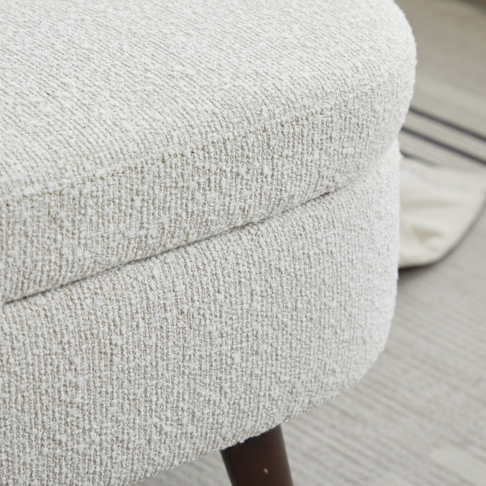 S02 Basics Upholstered Storage Ottoman and Entryway Bench WHITE