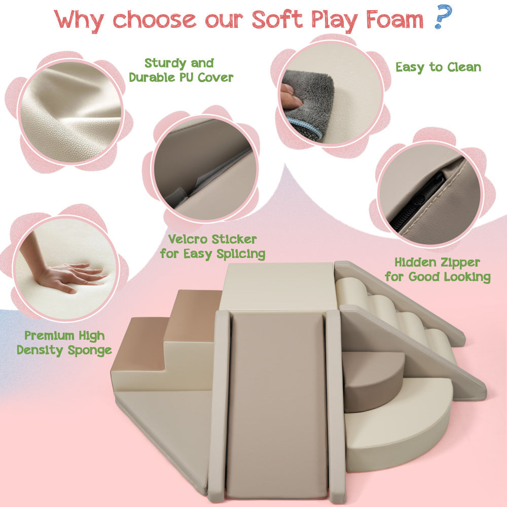 9-Piece Kids Climb & Crawl Soft Foam, Block Activity Play Set for Child, Toddler Toys Indoor, Baby Climbing Toys, Child Playtime Corner Climber Foam