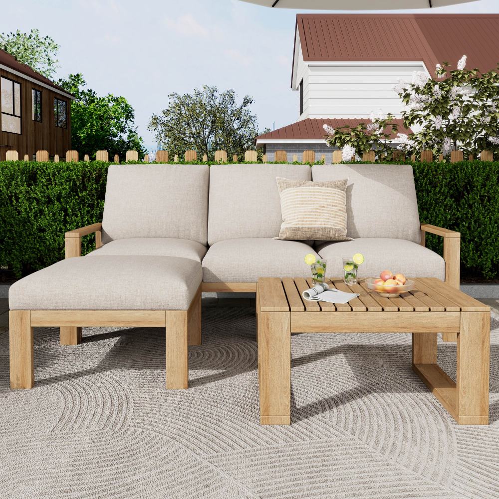 Outdoor Patio Chair with Cushions (Set of 2)