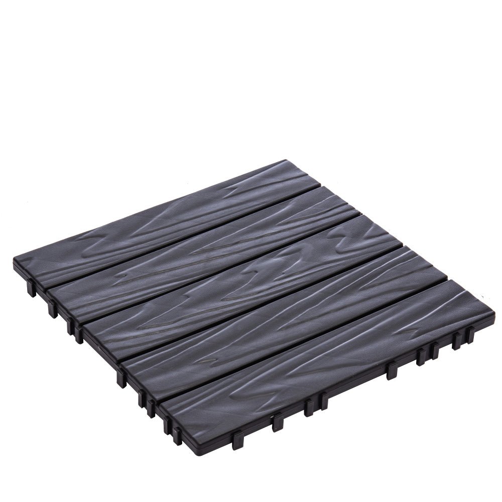 76-Pack 11.42"x11.42" Interlocking Deck Tiles - 68.80 Sq.Ft 3D Wood Grain Plastic Flooring for Outdoor Use,Waterproof & Moisture-Proof Patio Tiles, All-Weather Use & Easy Snap-Together Installation