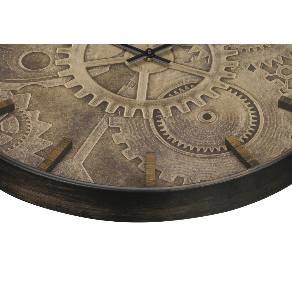Clocks, 20" Round, Wall Clock, Brown, Transitional