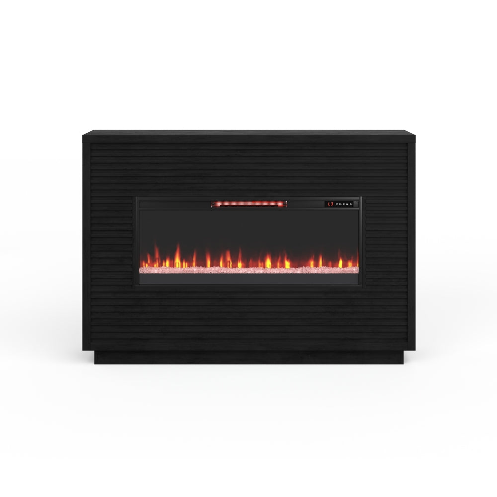 62 inch Fireplace Mantel, Black Finish
