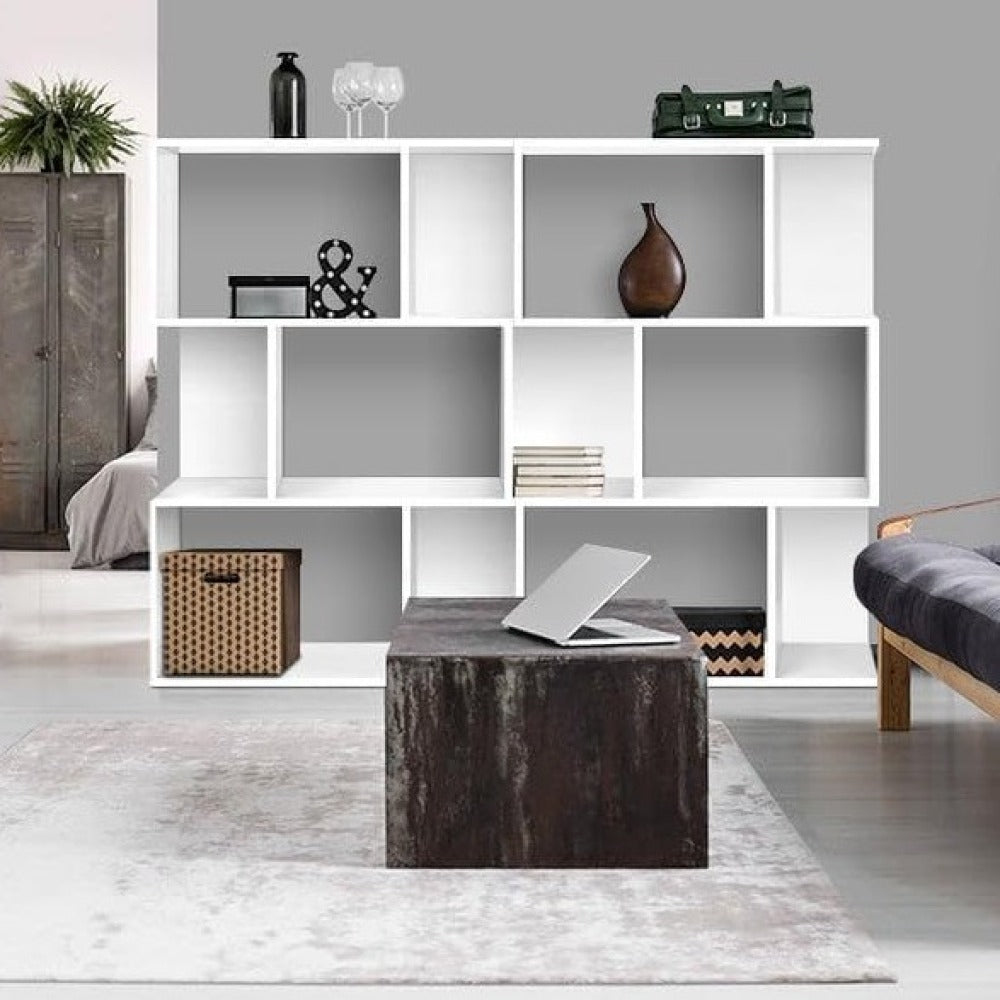 White three-layer simple household bookshelf