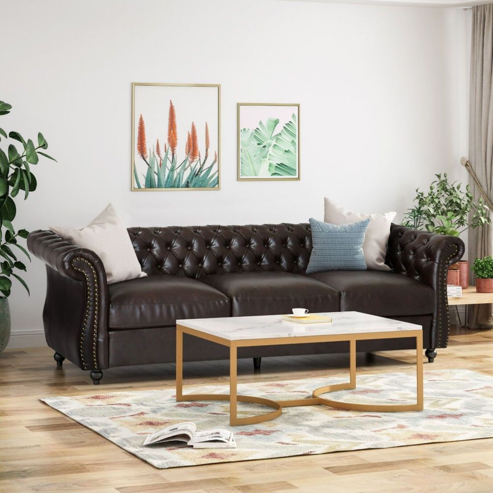 Modern Minimalist 70.75" L-Shape Couch with Chaise, 4-Seater Modular Sectional Sofa, Convertible Upholstered Couches for Living Room Bedroom(Dark Brown, PU)
