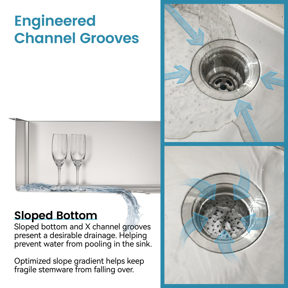 Stainless Steel Kitchen Sink, 27″x19″ Single Bowl, Undermount Handmade Sink in Brushed Nickel, with US Standard Drain and Hook, LS-SSBR06
