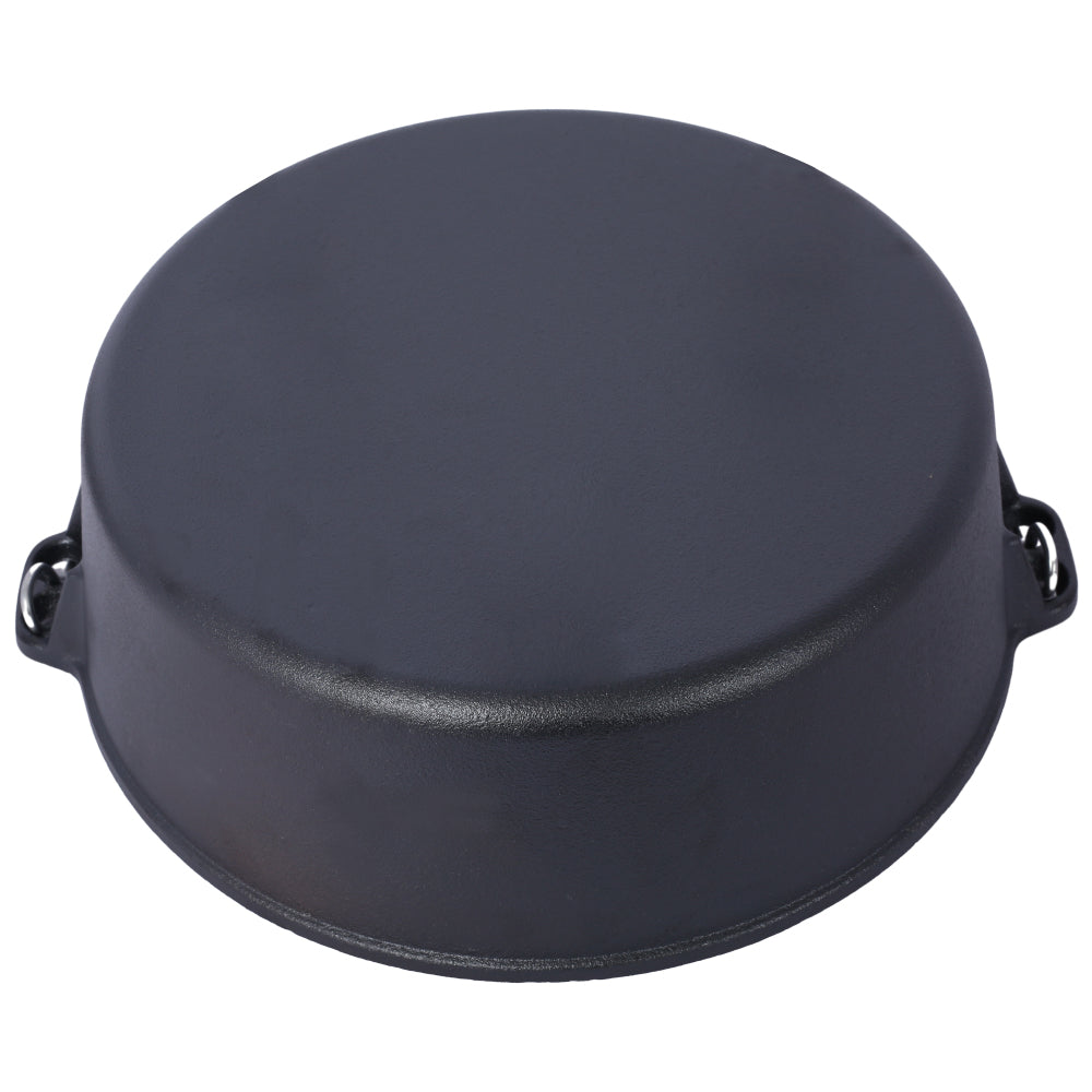 Pre-Seasoned Cast Iron Dutch Oven With Skillet Lid, Outdoor Camping Deep Pot for Camping Fireplace Cooking BBQ Baking Campfire, With Iron Pot Rack, 8 Quart