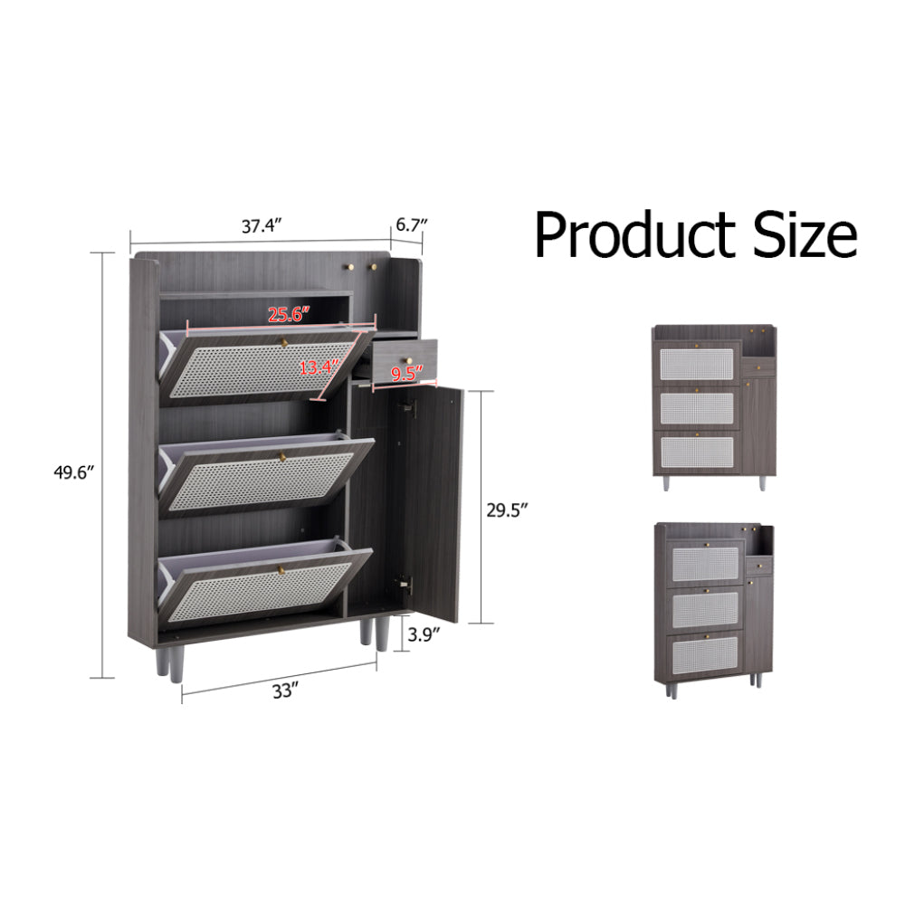 Modern minimalist storage cabinet, Japanese rattan shoe cabinet, bed top cabinet, small home furniture. Suitable for corridors and living rooms. GZ-DI-03