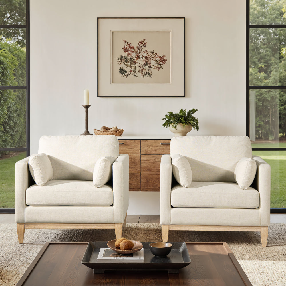 Knox 89" Modern Farmhouse Reversible Chaise Sectional Sofa, French Beige Performance Velvet
