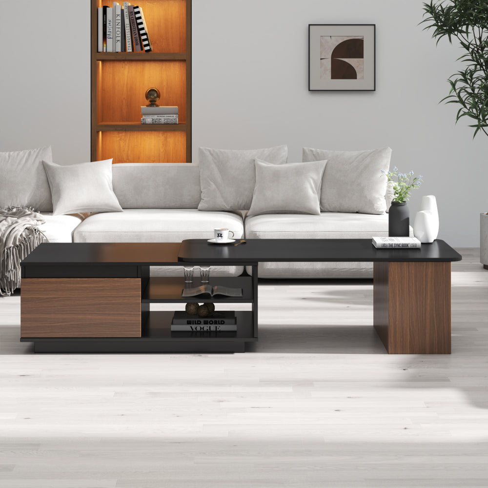 Coffee table with unique architectural shape,white