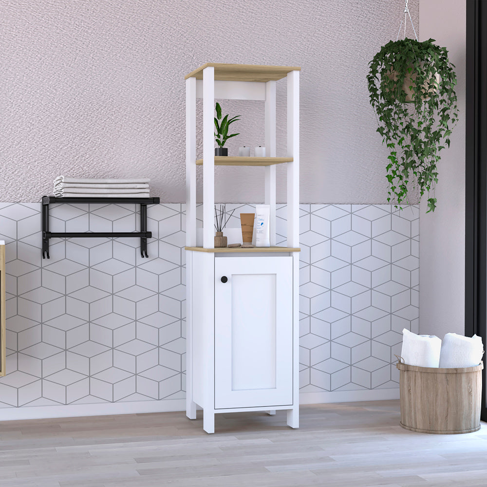 St. Clair Linen Cabinet, Two Interior Shelves, Two Open Shelves, Single Door