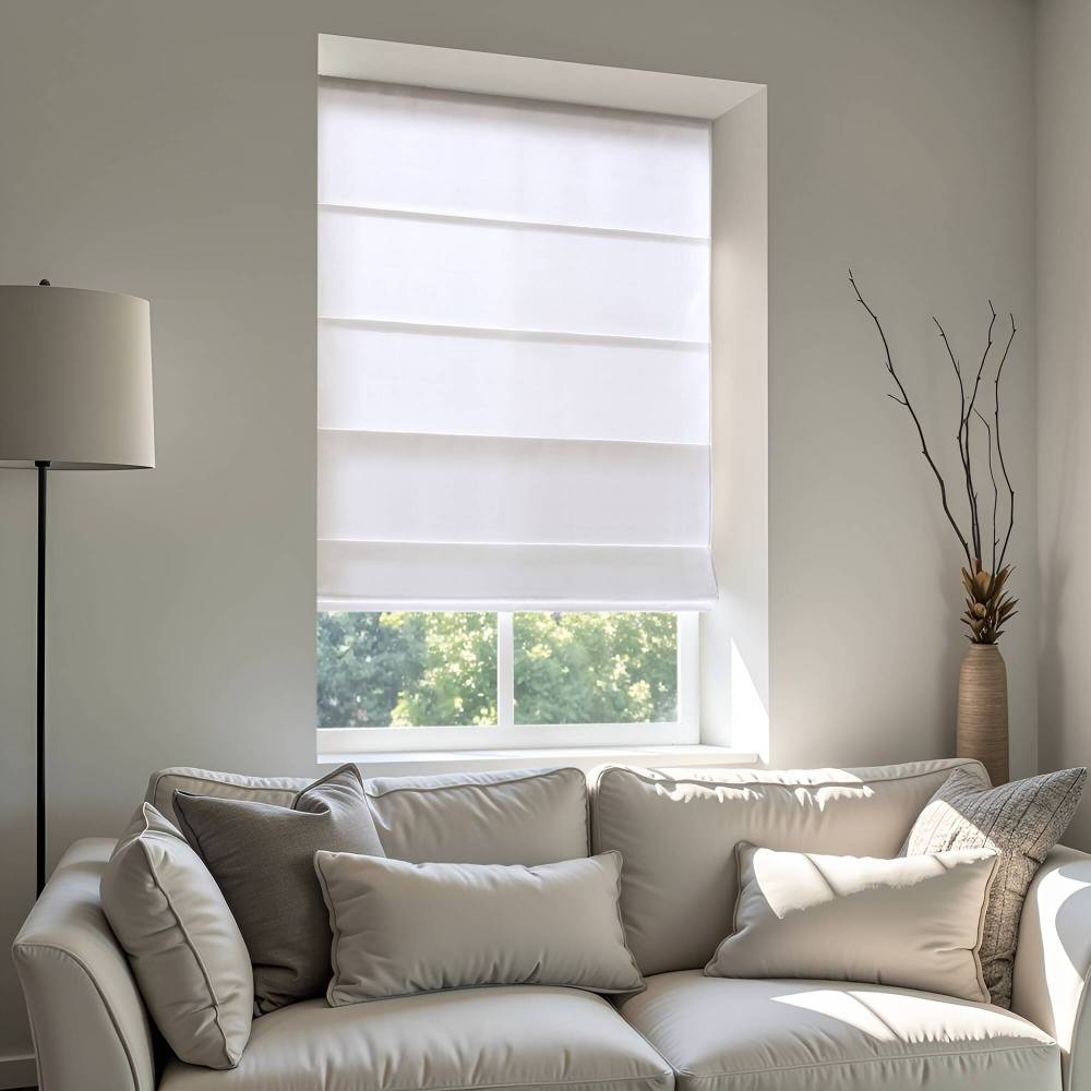 Basketweave Room Darkening Cordless Roman Shade