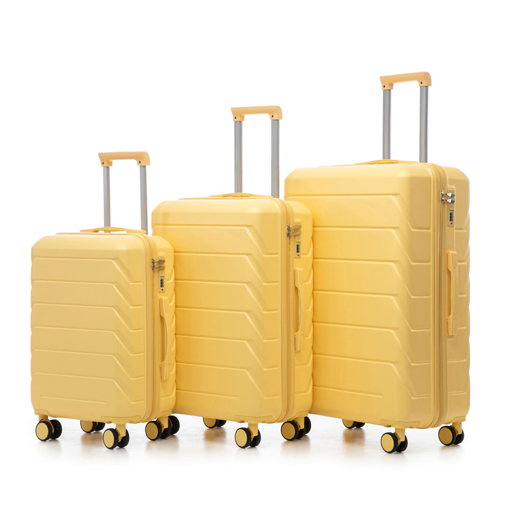 20"/24"/28" 3 pcs/set in ABS Spinner Wheel Luggage, Matching Color , With Combination Lock (Black)