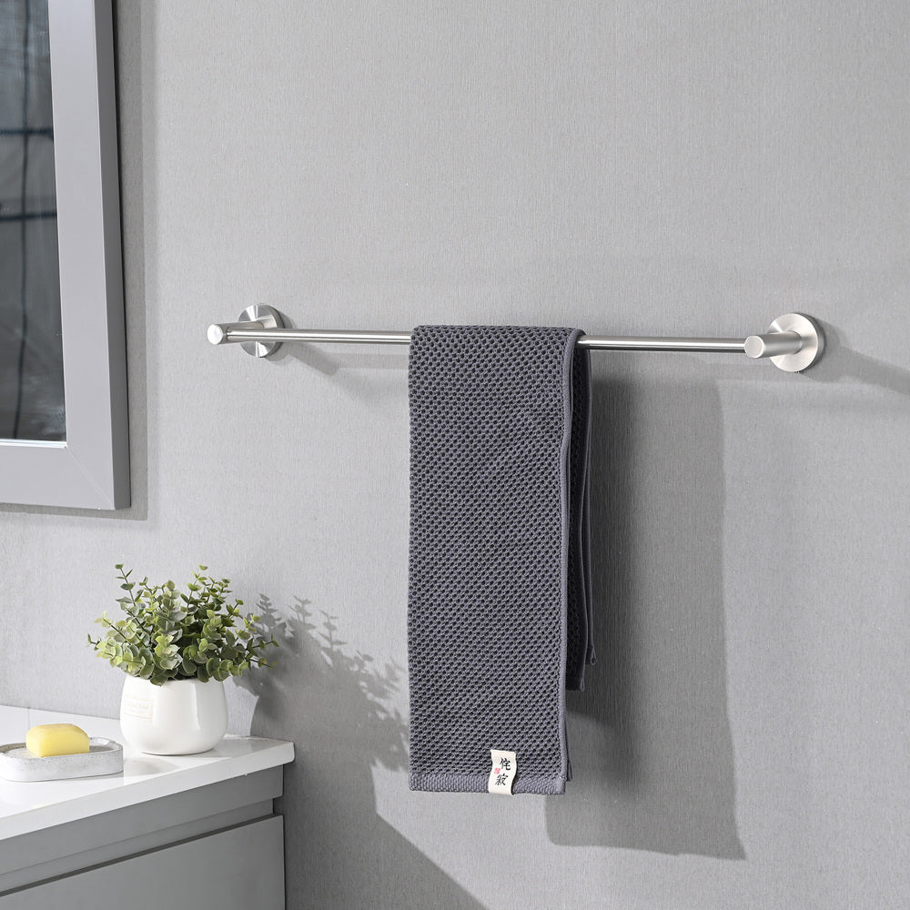 (4-Pack) Bathroom Set Brushed Nickel 22.7 Towel Bar Racks, Toilet Paper Holder, Ring, Hook, Accessories , Hardware,Fixtures