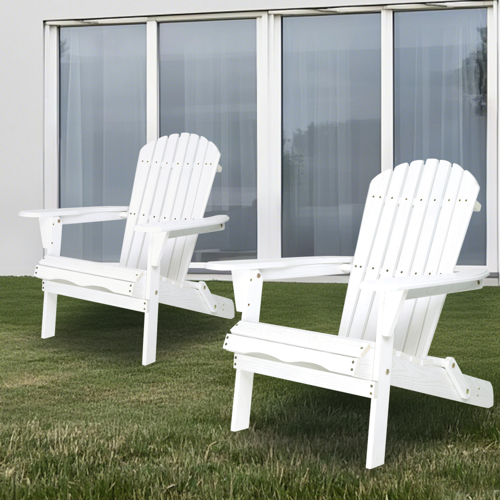 Wood Lounge Patio Chair for Garden Outdoor Wooden Folding Adirondack Chair Set of 2 Solid Cedar Wood Lounge Patio Chair for Garden, Lawn, Backyard,