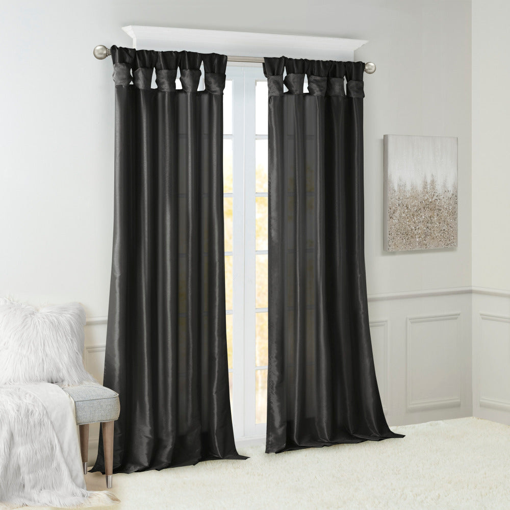 Twist Tab Total Blackout Window Curtain Panel Pewter 50x84" Blackout