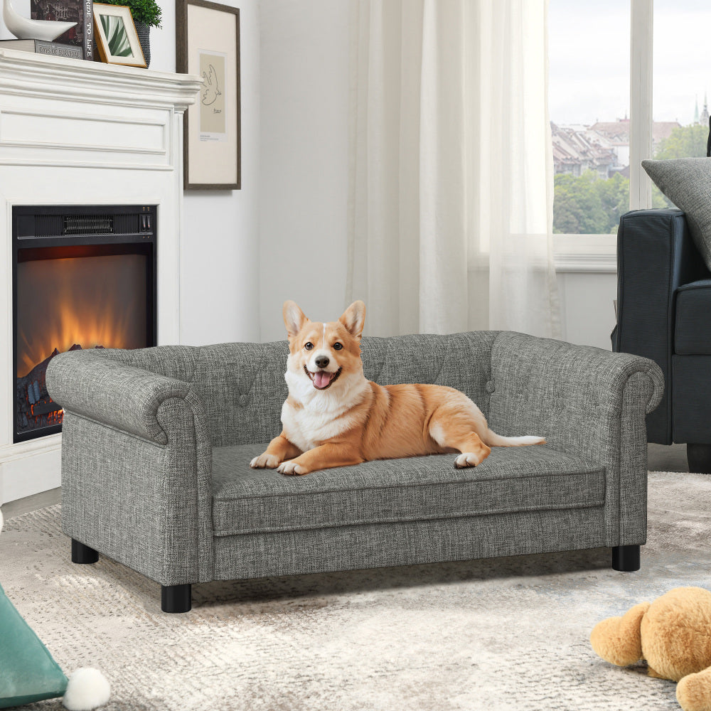 Elegant Rectangle Pet Bed for Small and Medium Dogs, Durable Elevated Dog Sofa Bed, Comfortable Dog Couch, Modern and Stylish Dog Sofa for Small and Medium Dogs,Blue