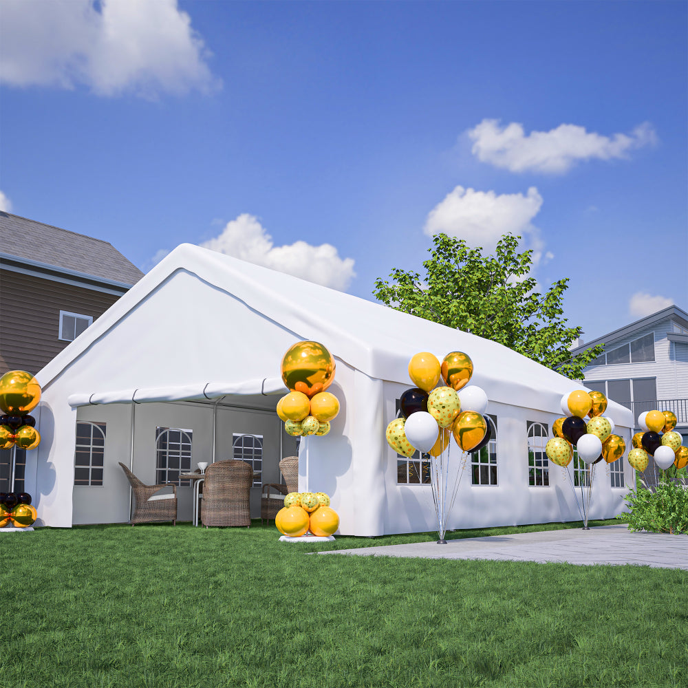 16x32FT Party Tent Heavy Duty, Large Wedding Event Shelters with 3 Storage Bags & Removable Sidewalls, Outdoor Canopy Gazebo Commercial Tents for Parties Carport Camping Garden Patio