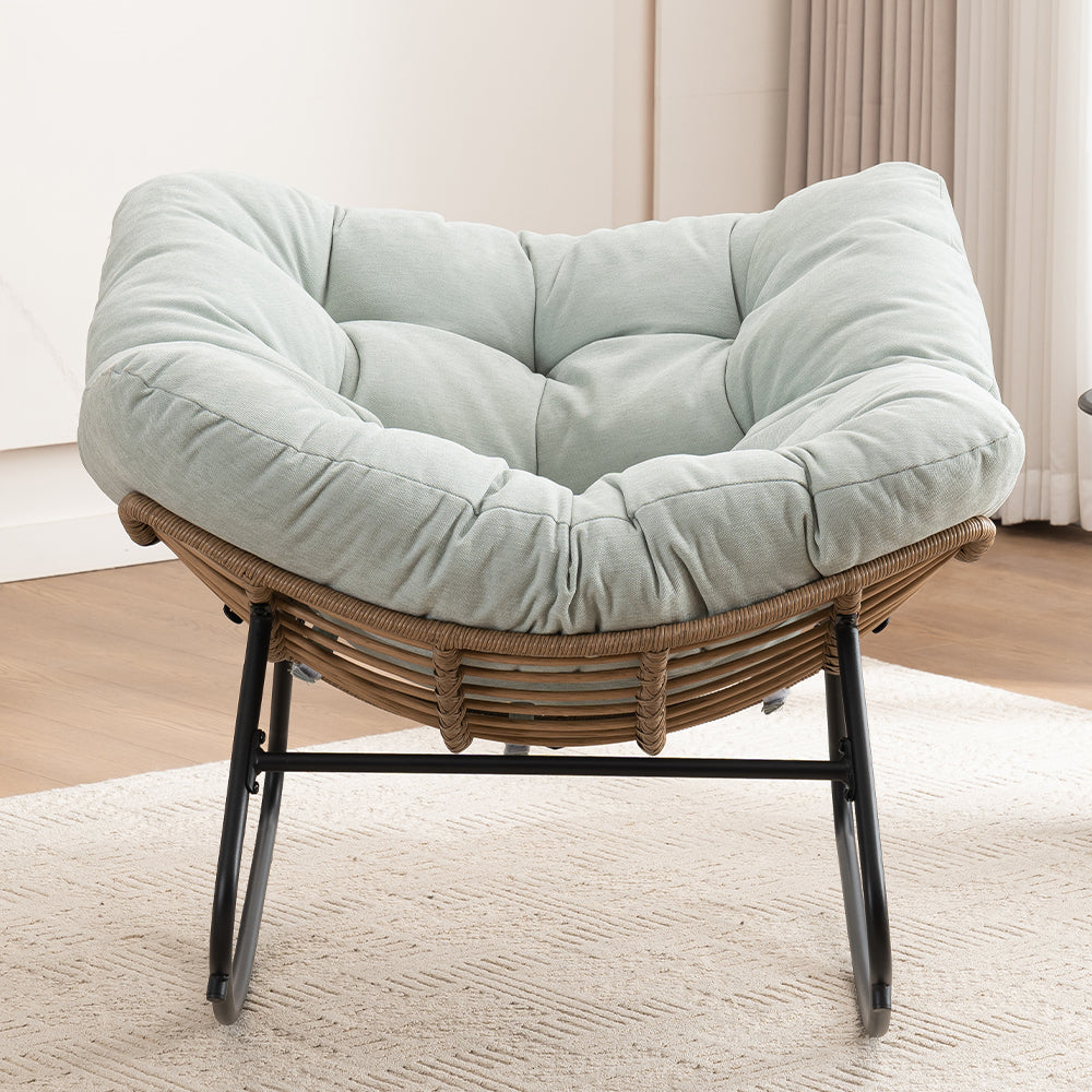 Rocking Chair, Chenille Upholstered Accent Chair, Modern Nursery Rocking Chair for Living Room, Bedroom, Apartment