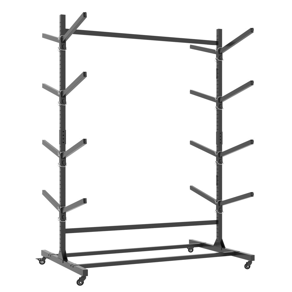 82"H Kayak Storage Rack, Heavy Duty Freestanding Kayak Storage Rack – Adjustable 8 Kayak Stand with Wheels for Garage, Indoor & Outdoor Use, 58"D*45.9"W*82.3"H