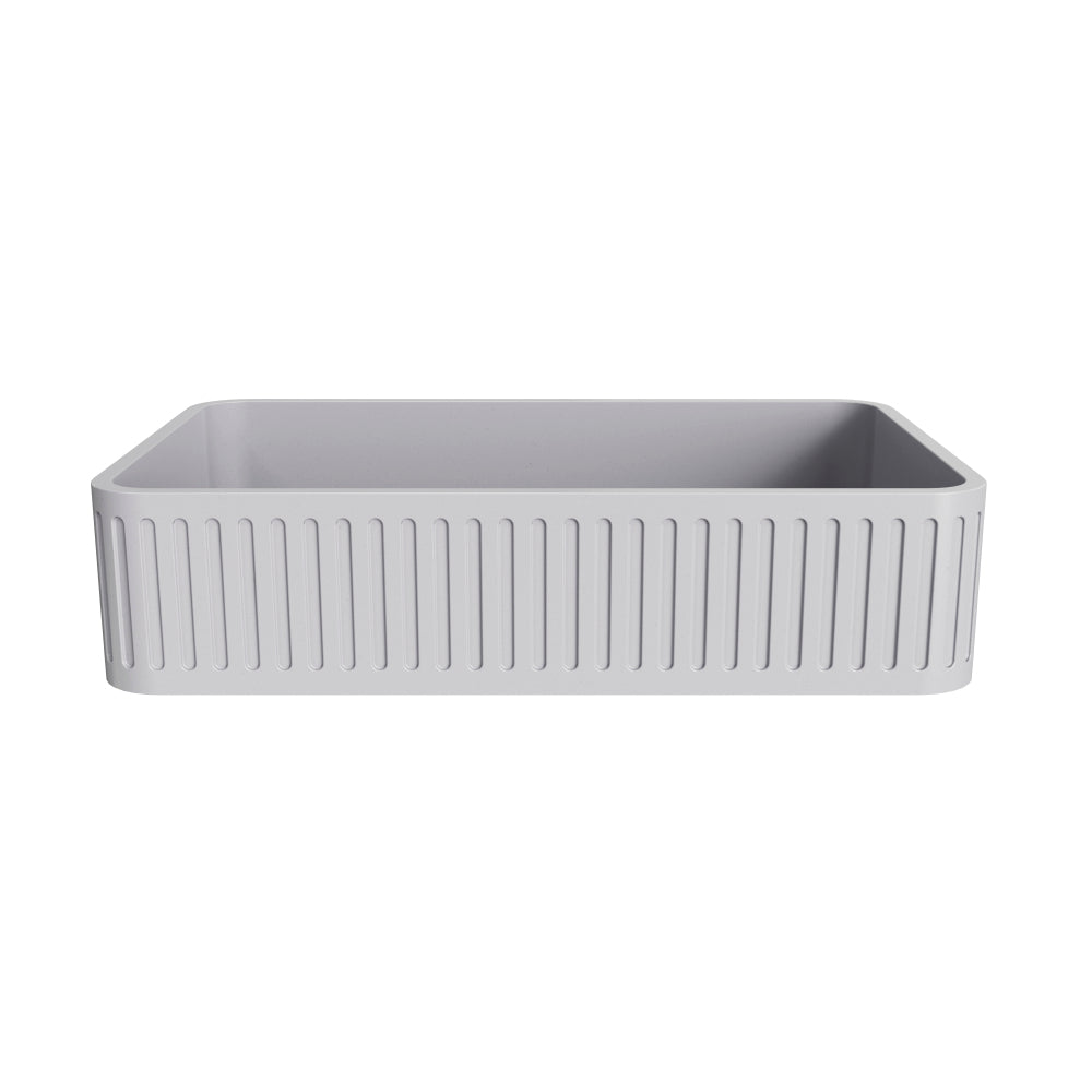 20.5'' Concrete Vessel Rectangular Modern Gray Bathroom Sink
