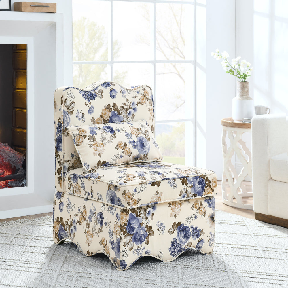 Flannel single dining chair with soft seat cushion and backrest, no armrests, matching pillow can be used as waist cushion, this dining chair can be used in the living room - GREEN